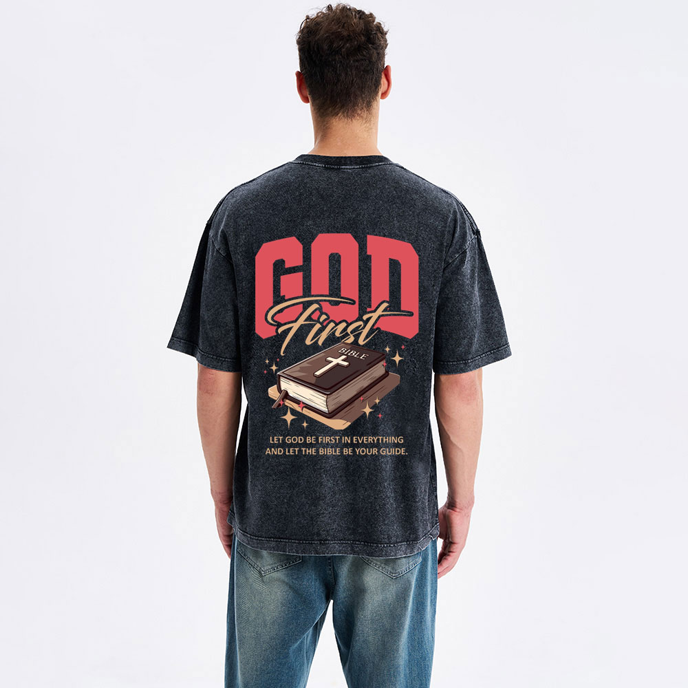 God First Christian Washed T-Shirt