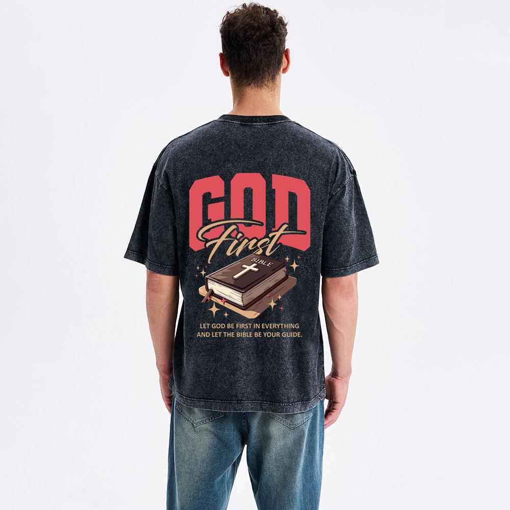 God First Christian Washed T-Shirt