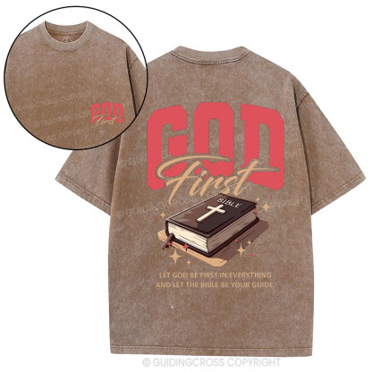 God First Christian Washed T-Shirt