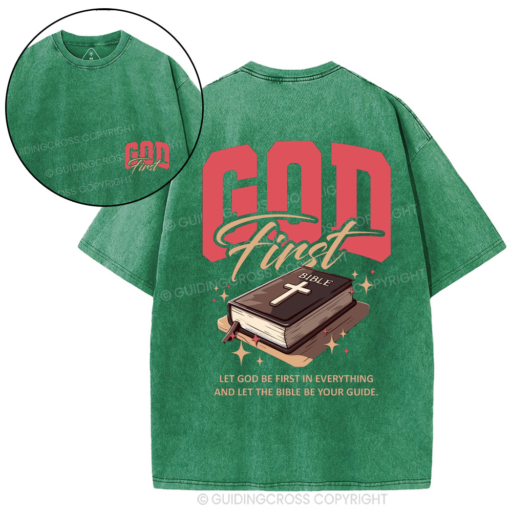God First Christian Washed T-Shirt
