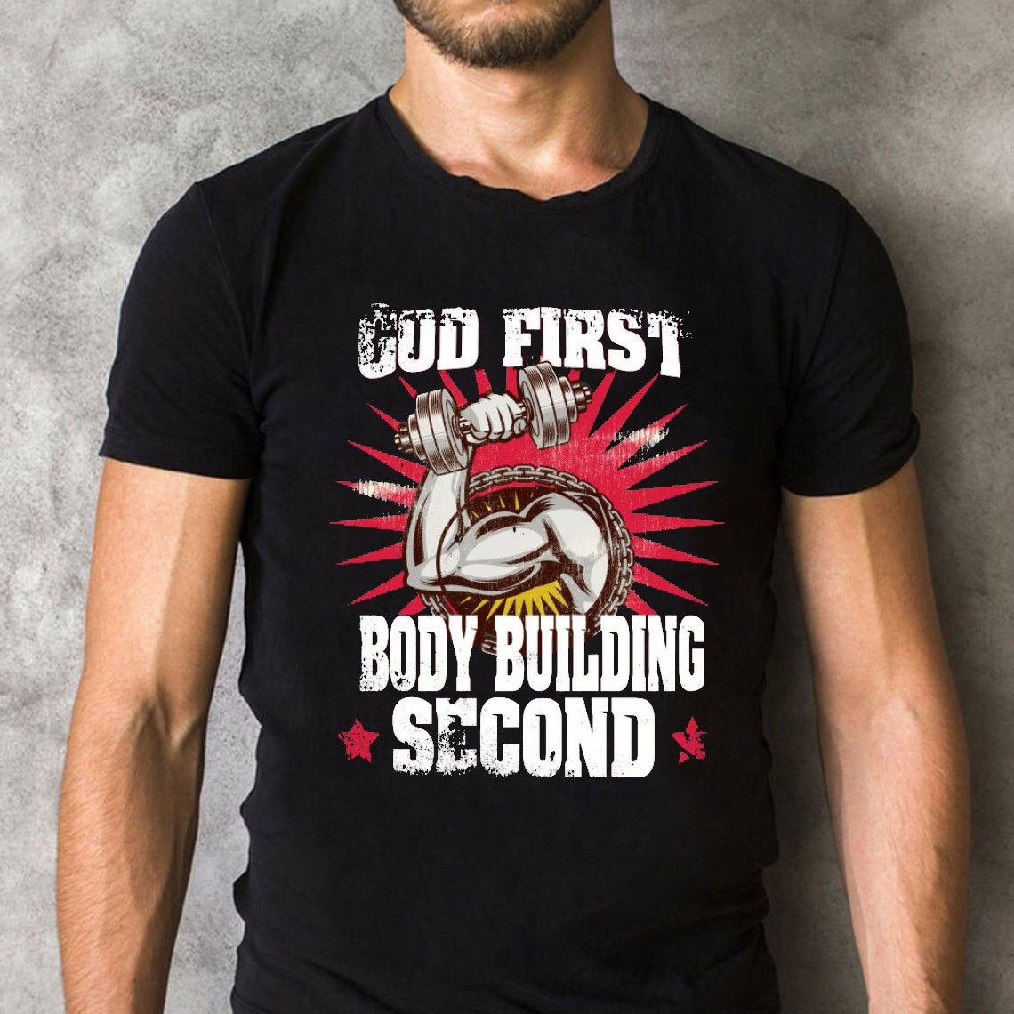 God First Body Building Second Christian T-Shirt