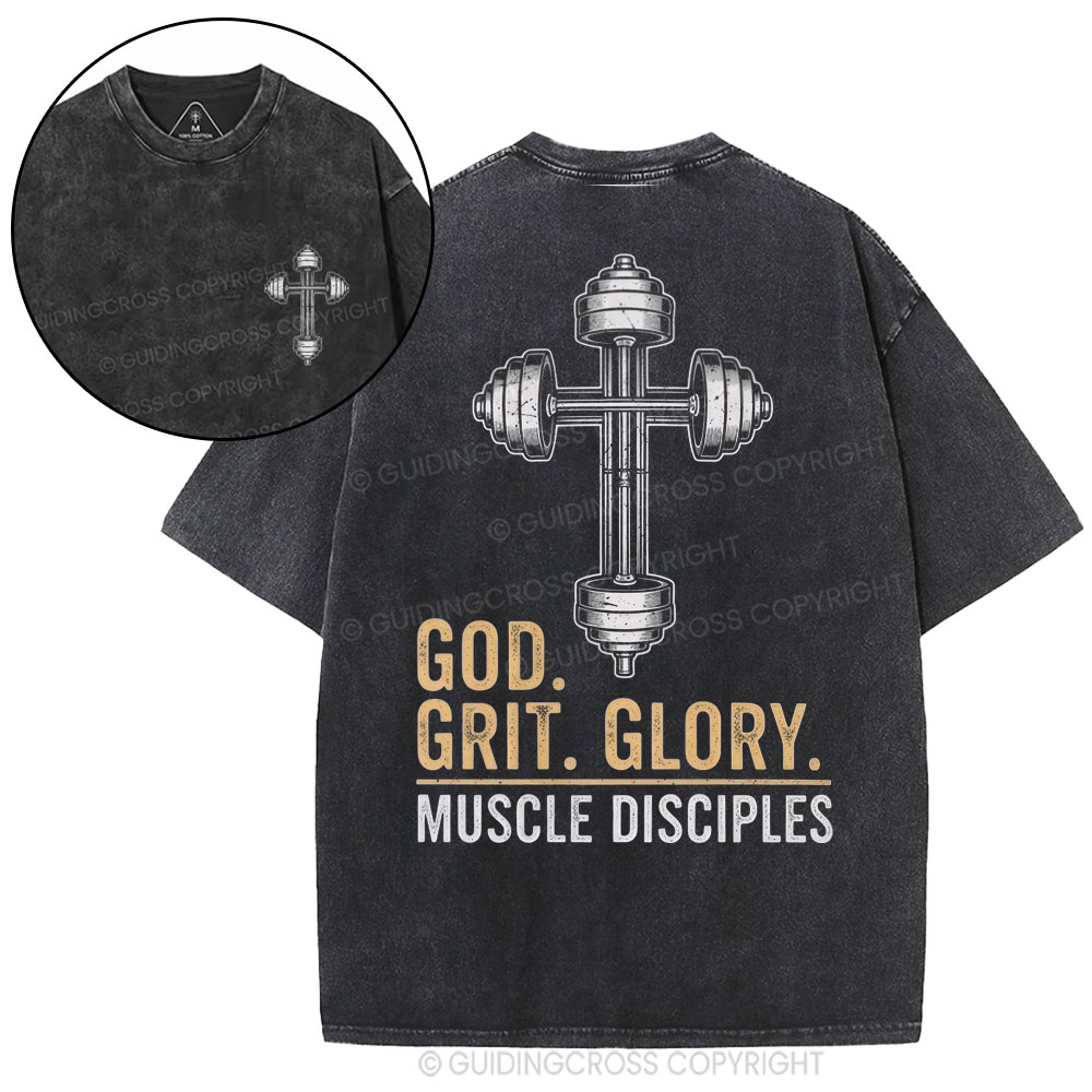God Grit Glory Christian Washed T-Shirt