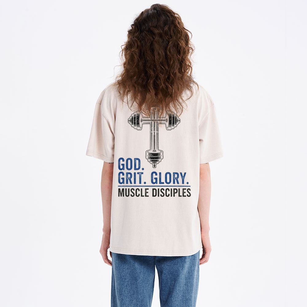 God Grit Glory Christian Washed T-Shirt
