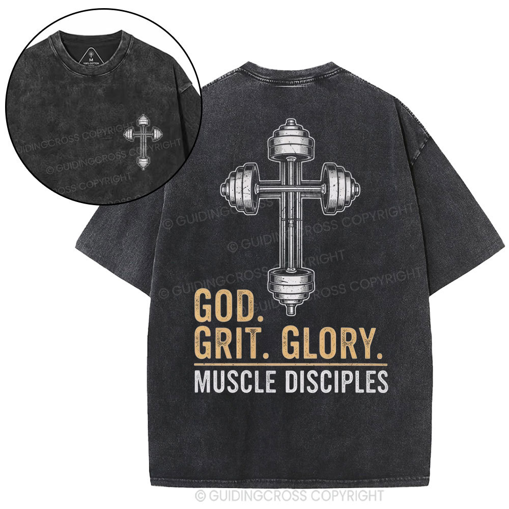 God Grit Glory Christian Washed T-Shirt