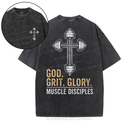 God Grit Glory Christian Washed T-Shirt