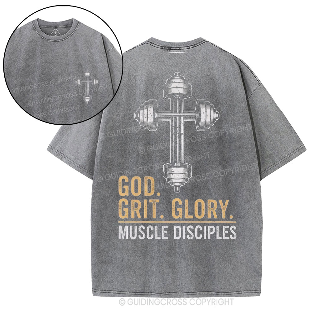 God Grit Glory Christian Washed T-Shirt