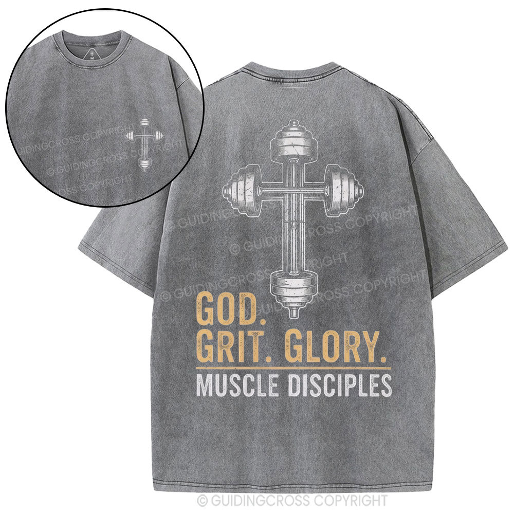 God Grit Glory Christian Washed T-Shirt