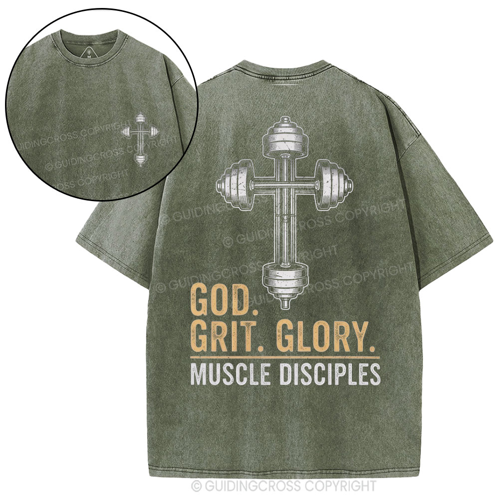 God Grit Glory Christian Washed T-Shirt