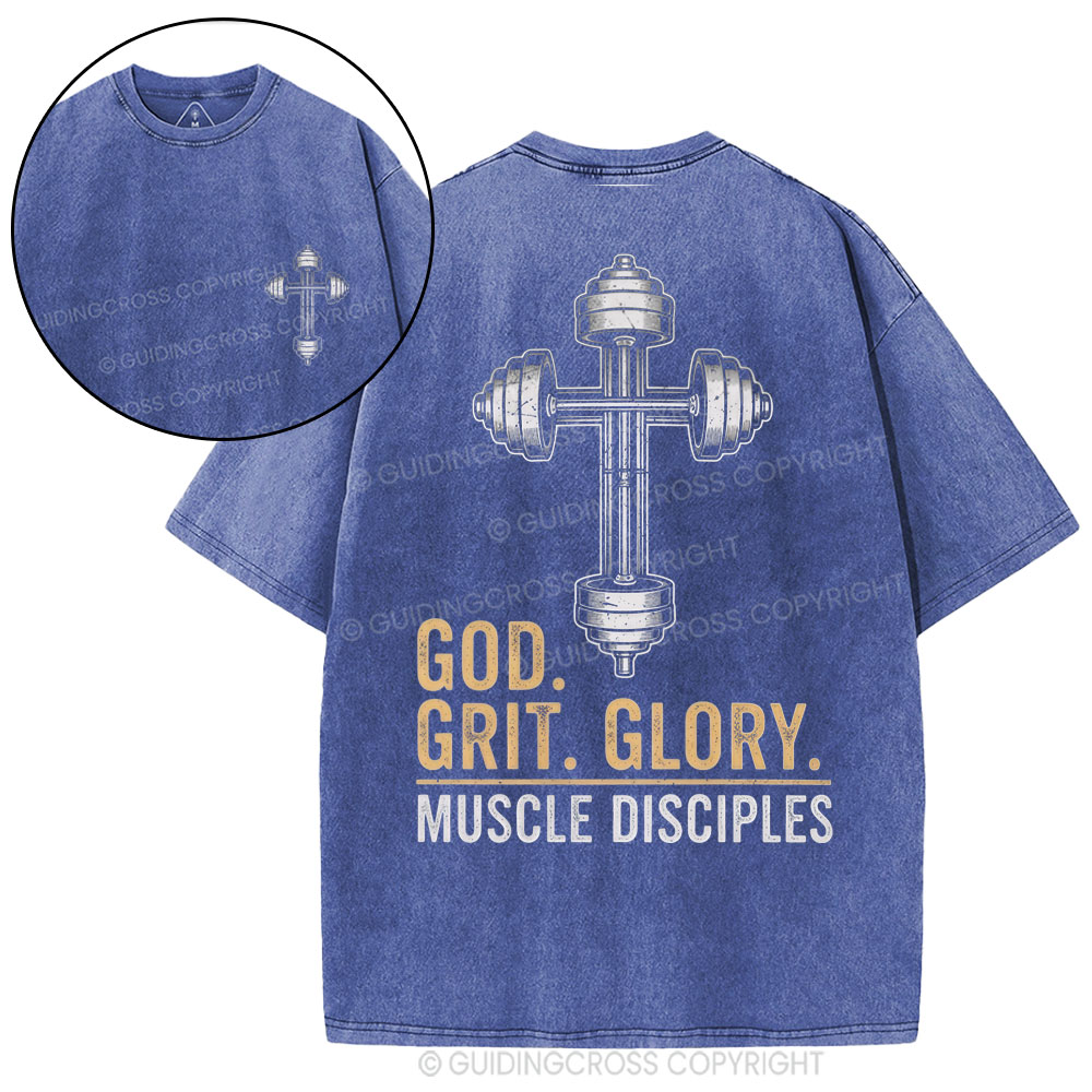 God Grit Glory Christian Washed T-Shirt
