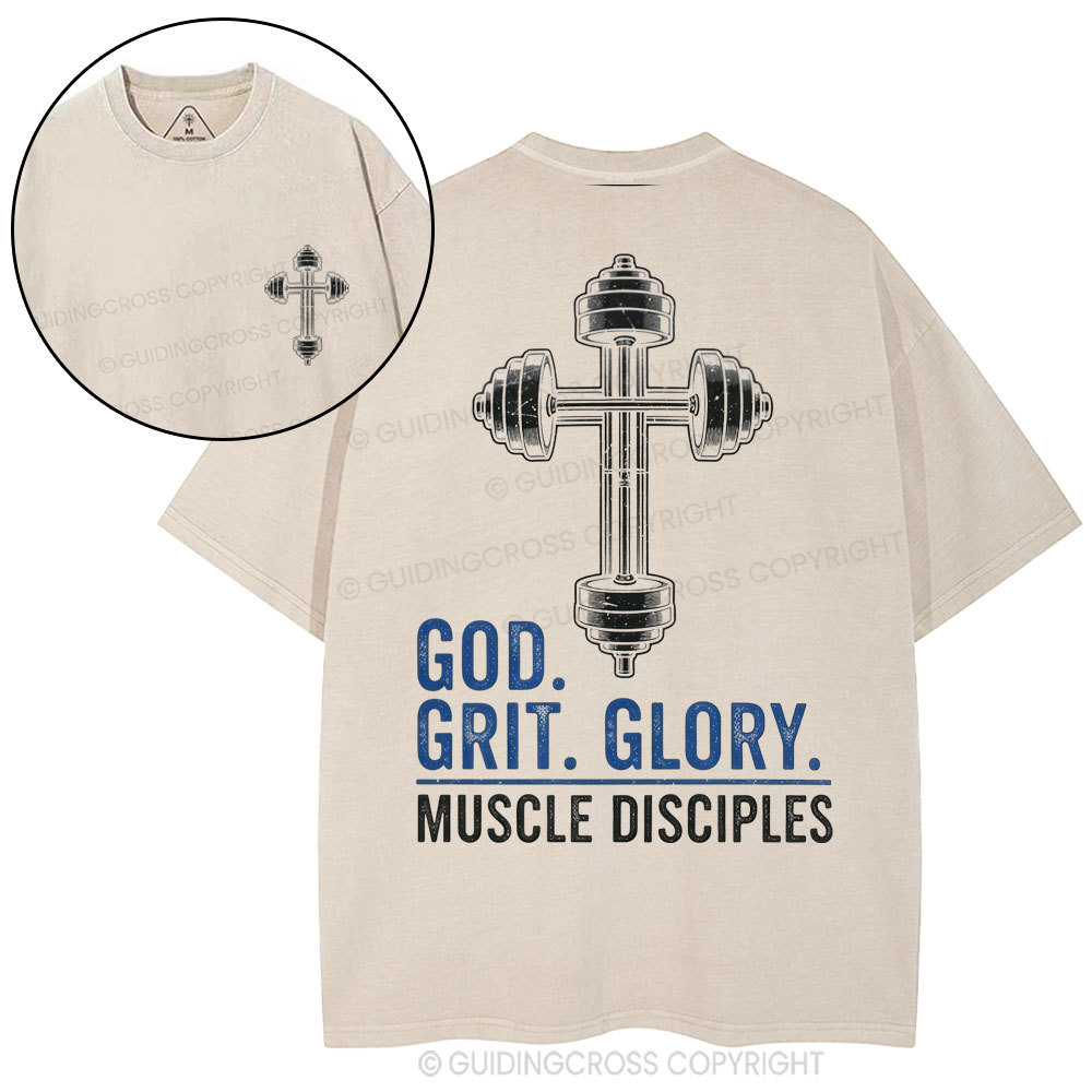 God Grit Glory Christian Washed T-Shirt