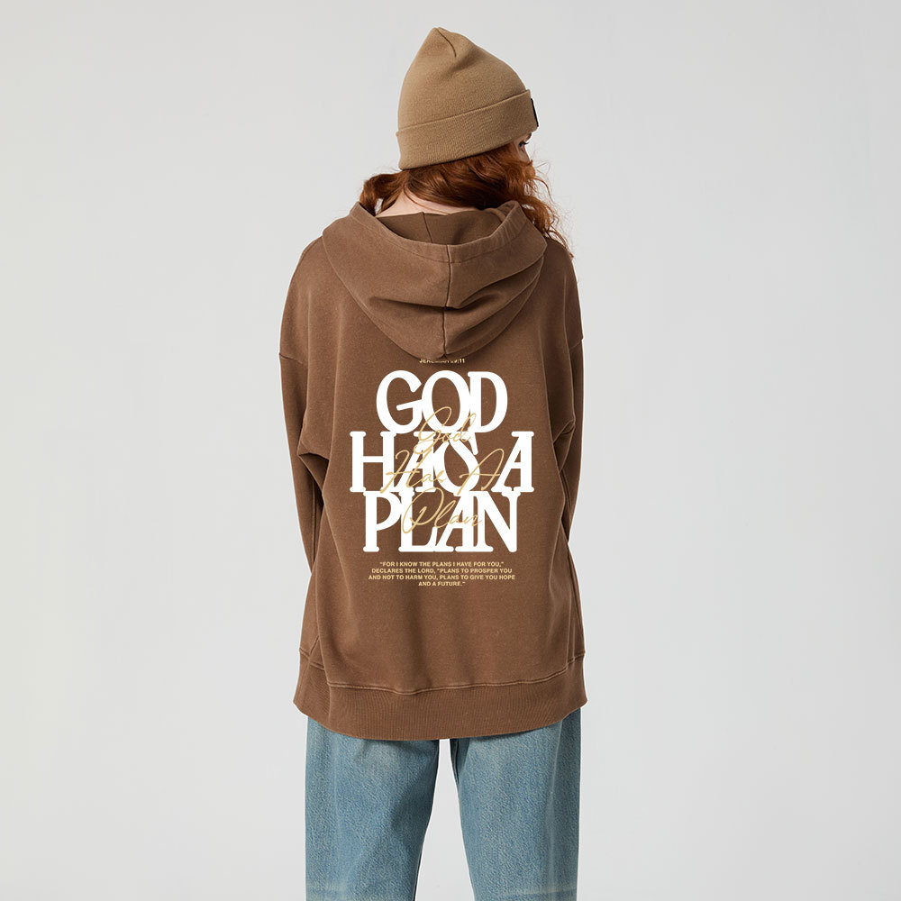 God Has A Plan Christian Washed Hoodie