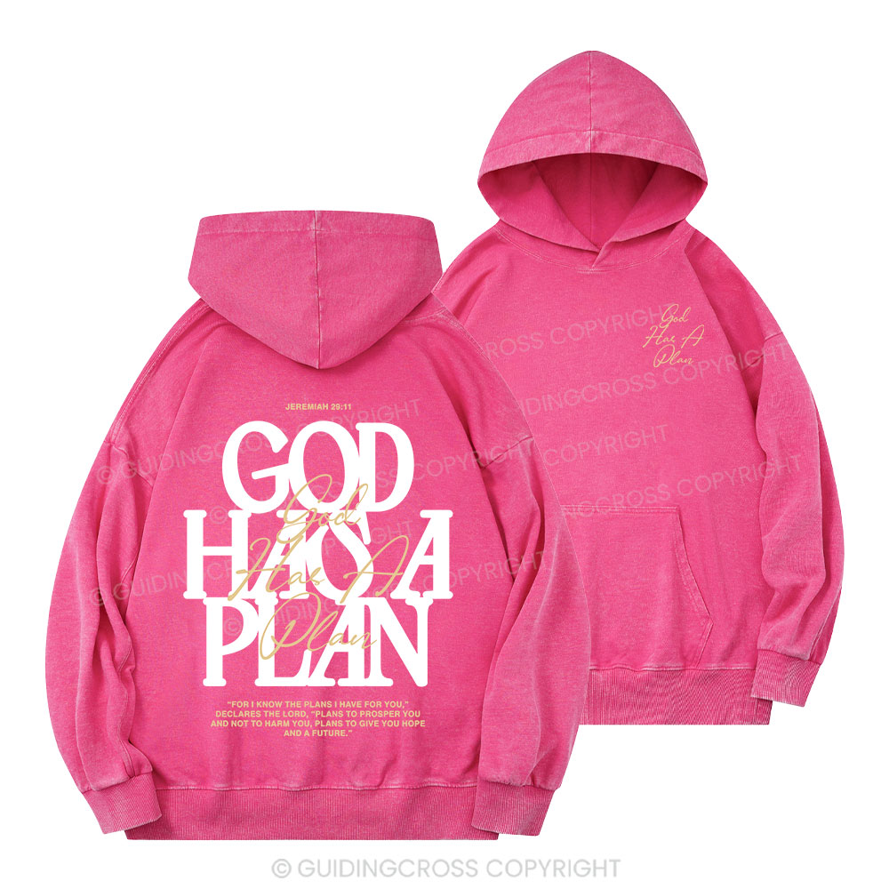 God Has A Plan Christian Washed Hoodie