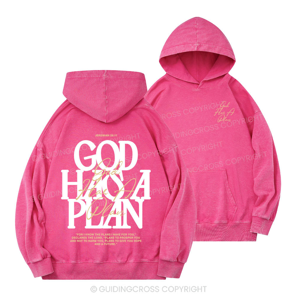 God Has A Plan Christian Washed Hoodie