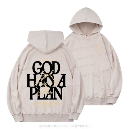 God Has A Plan Christian Washed Hoodie