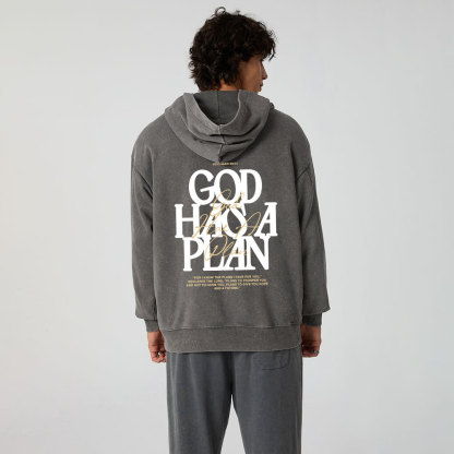God Has A Plan Christian Washed Hoodie