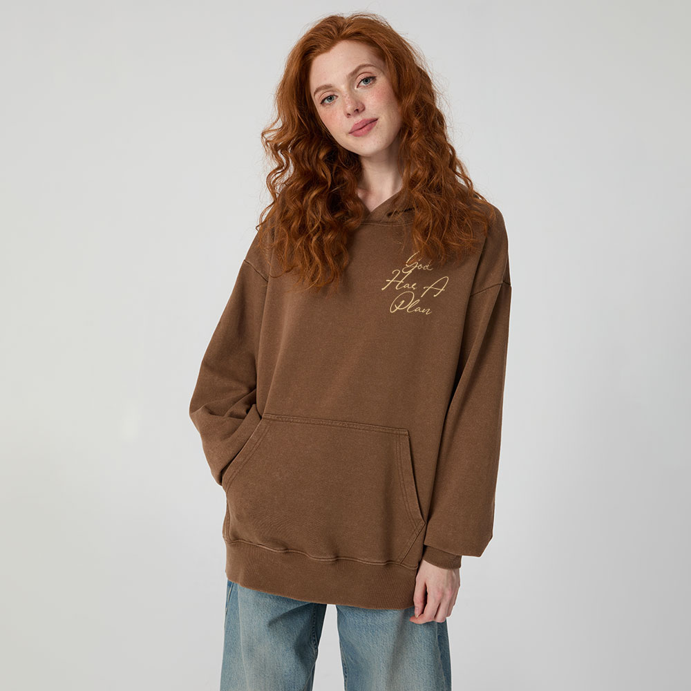 God Has A Plan Christian Washed Hoodie