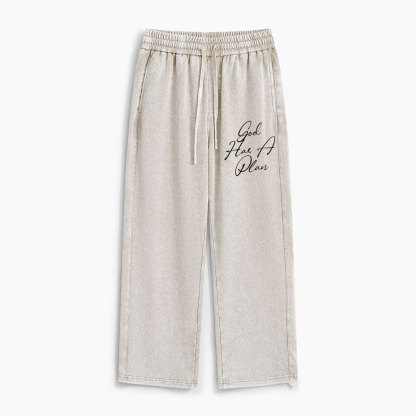 God Has A Plan Christian Washed Sweatpants
