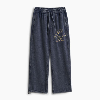 God Has A Plan Christian Washed Sweatpants