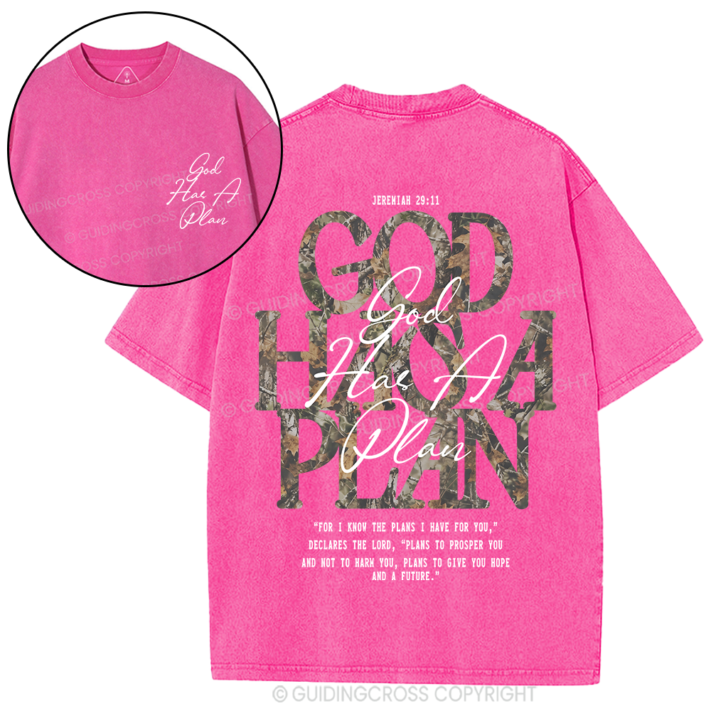 God Has A Plan Christian Washed T-Shirt