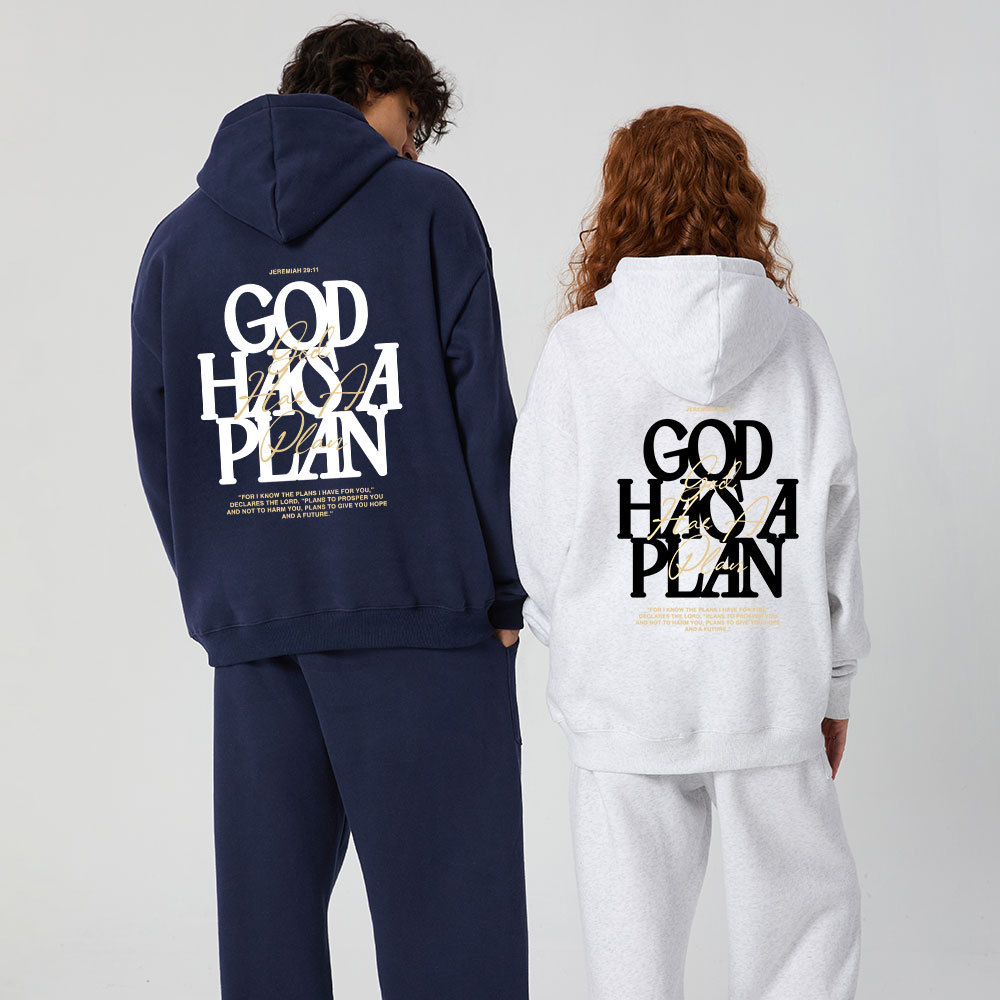 God Has A Plan Christian Premium Fleece Hoodie Set