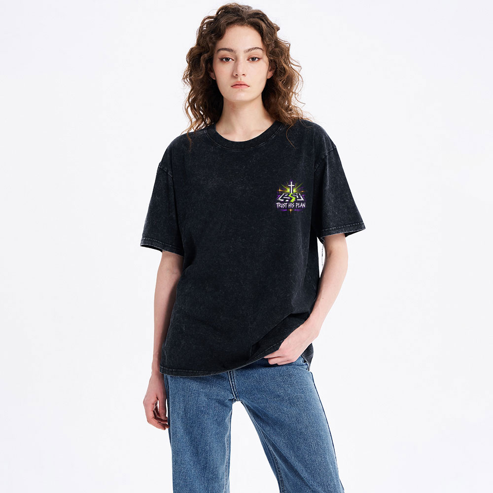 God Has A Plan Christian Washed T-Shirt