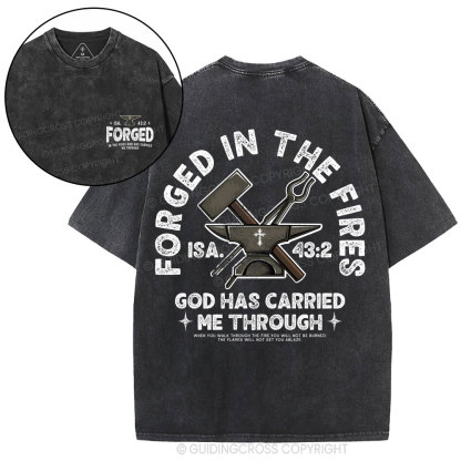 God Has Carried Me Through Christian Washed T-Shirt