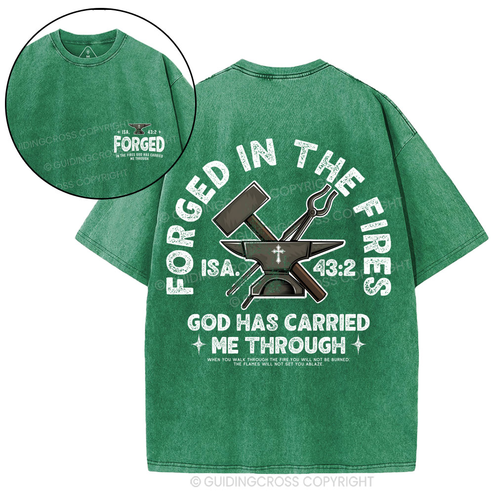 God Has Carried Me Through Christian Washed T-Shirt
