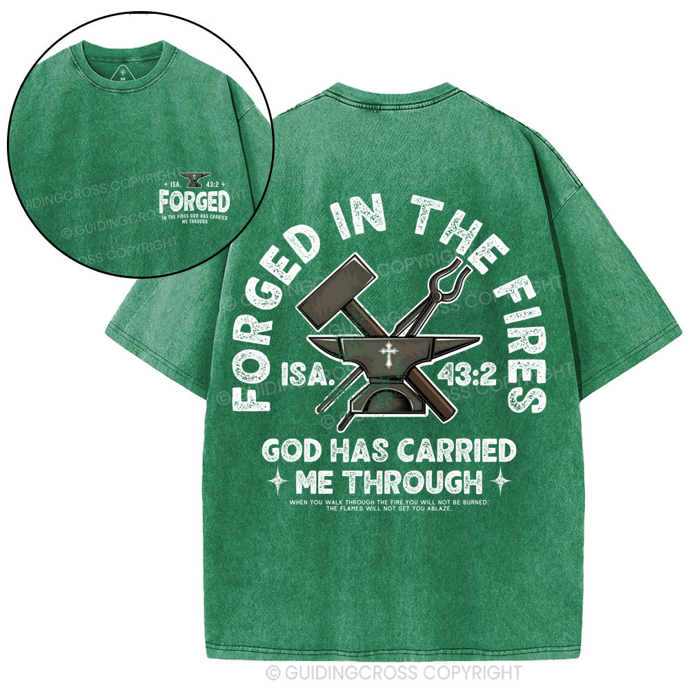 God Has Carried Me Through Christian Washed T-Shirt