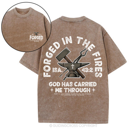 God Has Carried Me Through Christian Washed T-Shirt