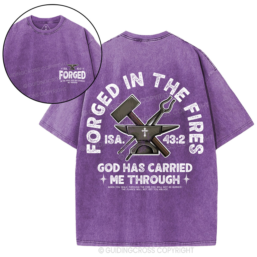 God Has Carried Me Through Christian Washed T-Shirt