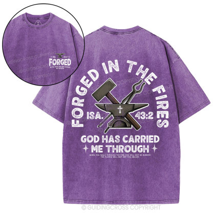 God Has Carried Me Through Christian Washed T-Shirt