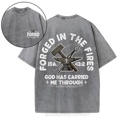 God Has Carried Me Through Christian Washed T-Shirt