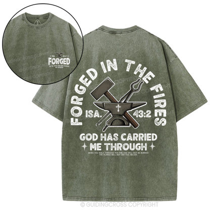 God Has Carried Me Through Christian Washed T-Shirt