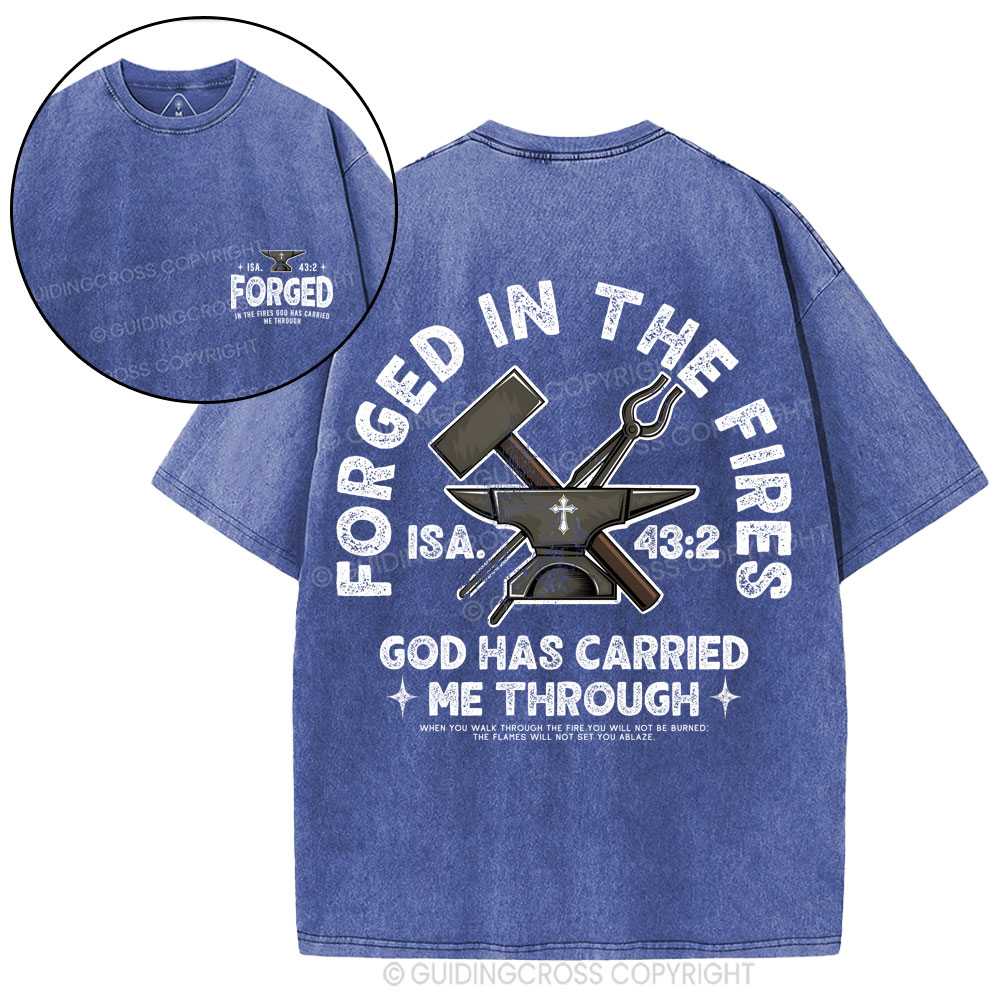 God Has Carried Me Through Christian Washed T-Shirt