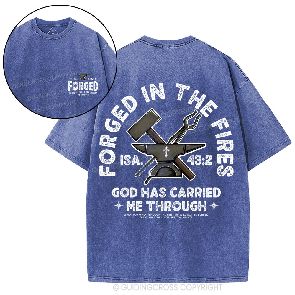 God Has Carried Me Through Christian Washed T-Shirt