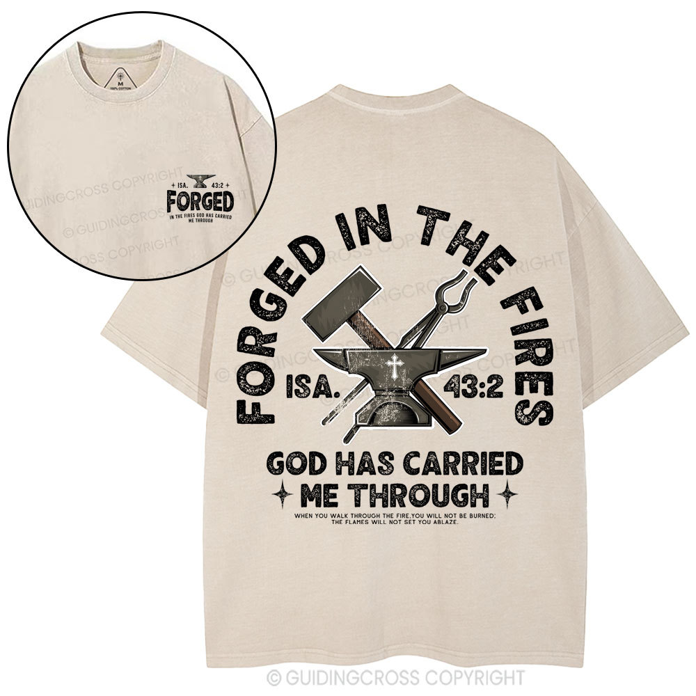God Has Carried Me Through Christian Washed T-Shirt