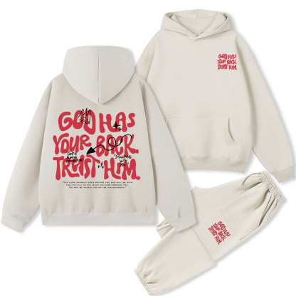 God Has Your Back Trust Him Christian Premium Fleece Hoodie Set