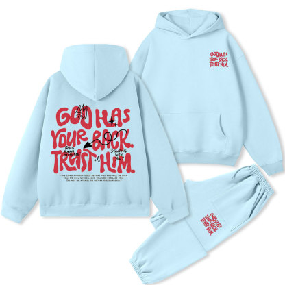 God Has Your Back Trust Him Christian Premium Fleece Hoodie Set