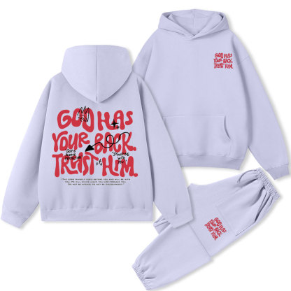 God Has Your Back Trust Him Christian Premium Fleece Hoodie Set