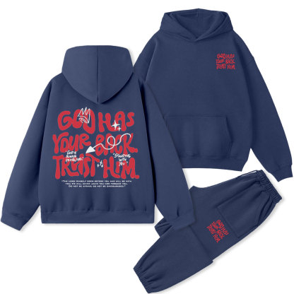 God Has Your Back Trust Him Christian Premium Fleece Hoodie Set