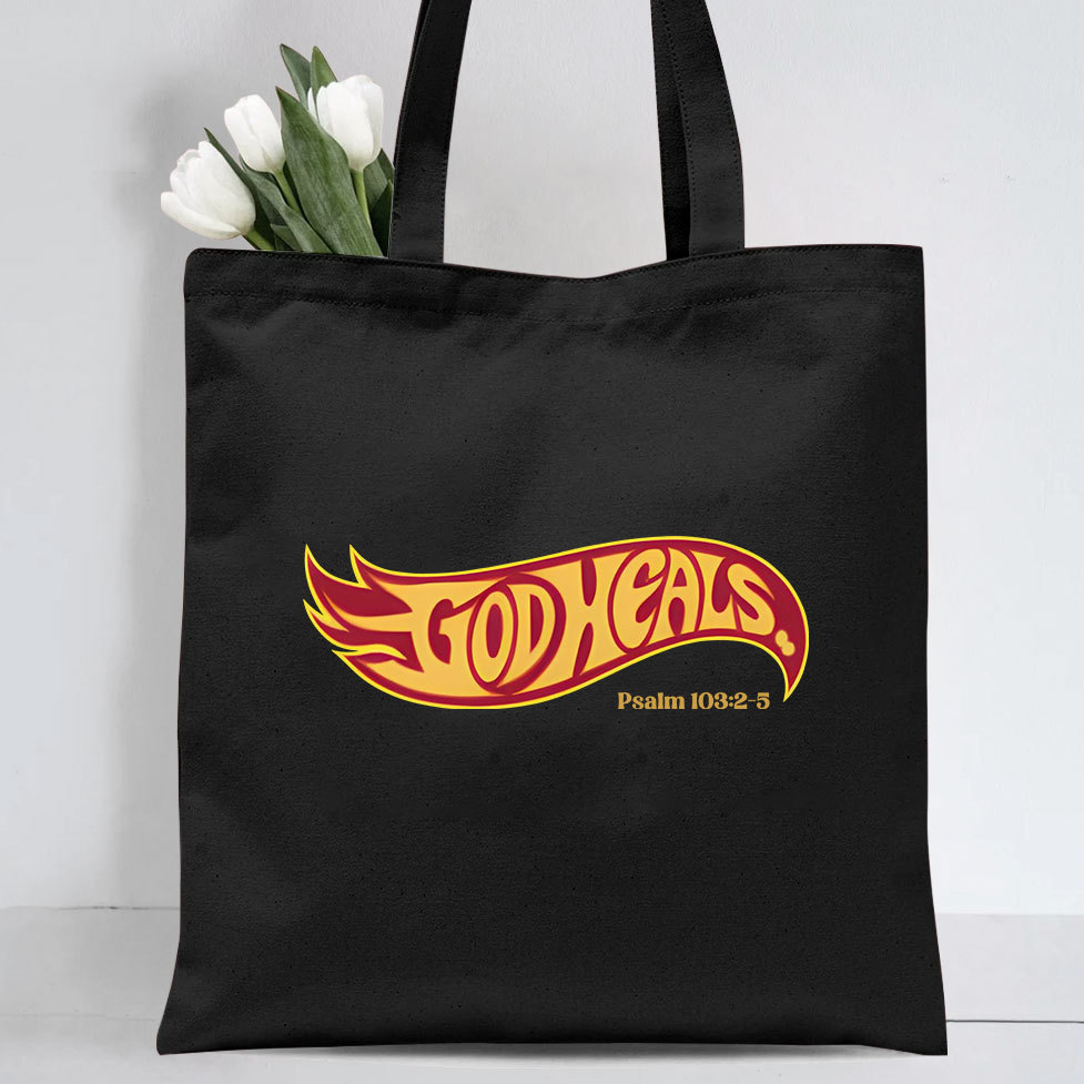 God Heals Christian Canvas Tote Bag