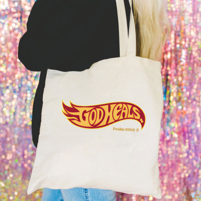 God Heals Christian Canvas Tote Bag