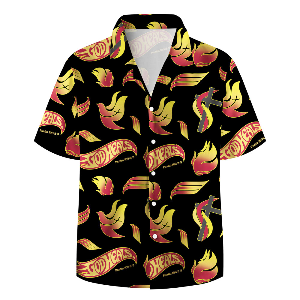 God Heals Black Christian Hawaiian Shirt