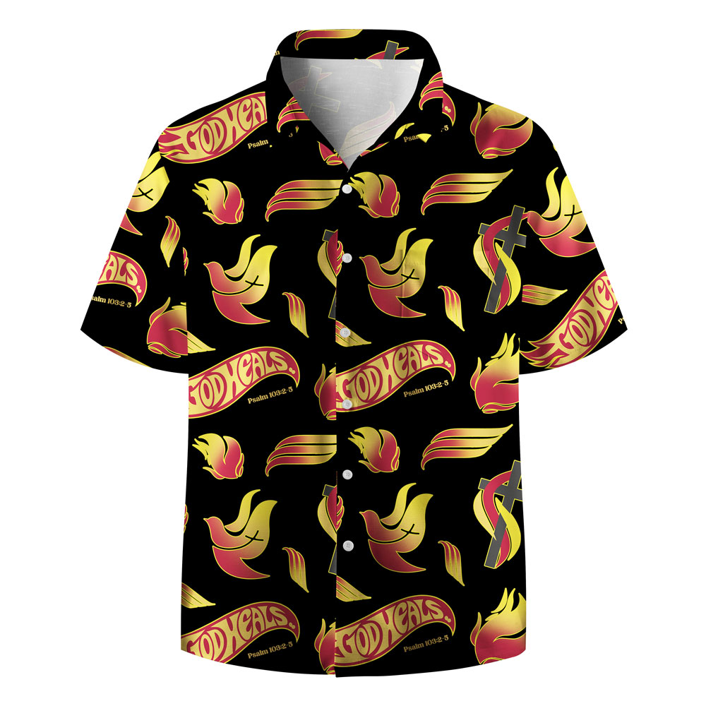 God Heals Black Christian Hawaiian Shirt