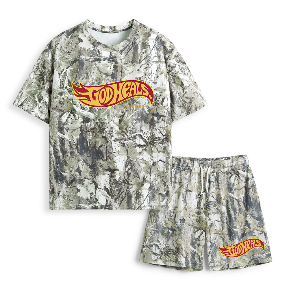 God Heals Christian Camo T-Shirt & Shorts