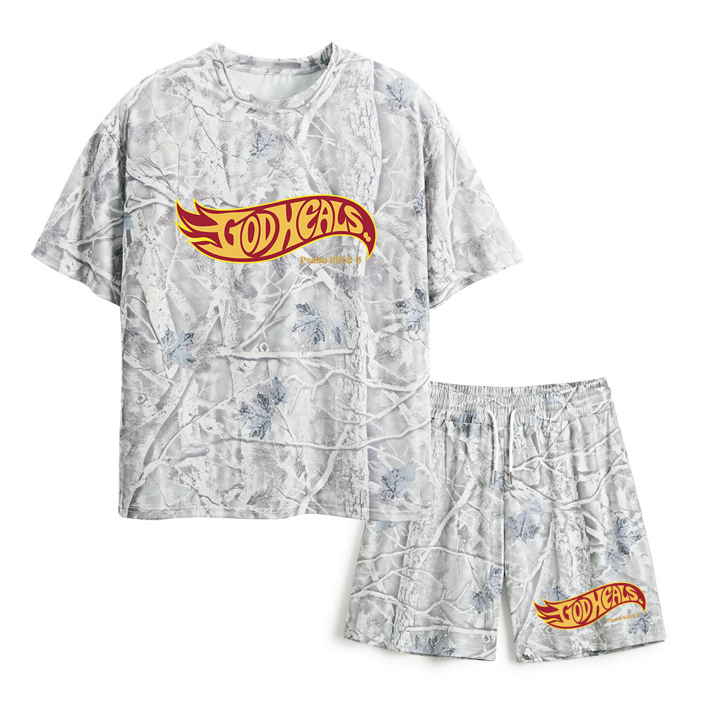 God Heals Christian Camo T-Shirt & Shorts