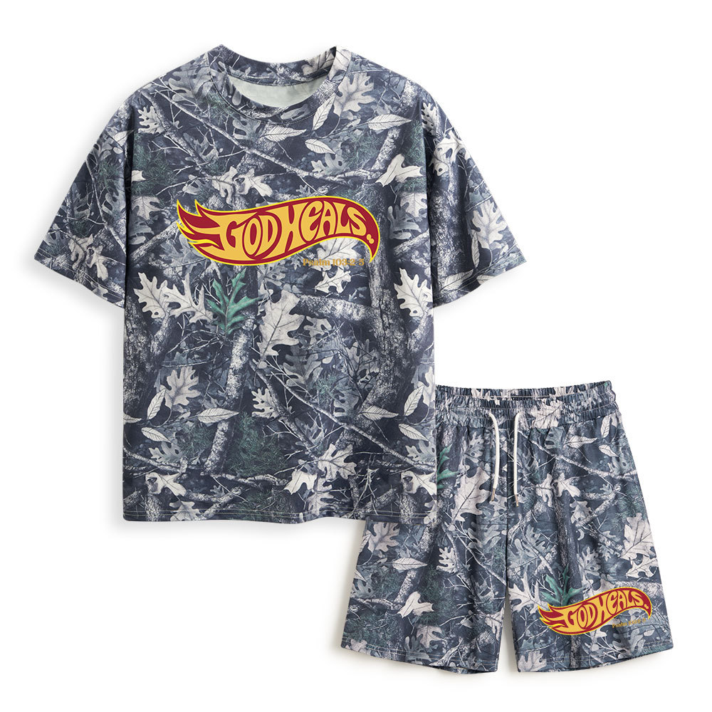 God Heals Christian Camo T-Shirt & Shorts