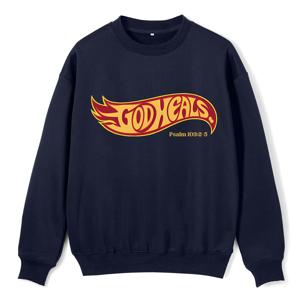 God Heals Christian Fleece Sweatshirt Sale - GuidingCross