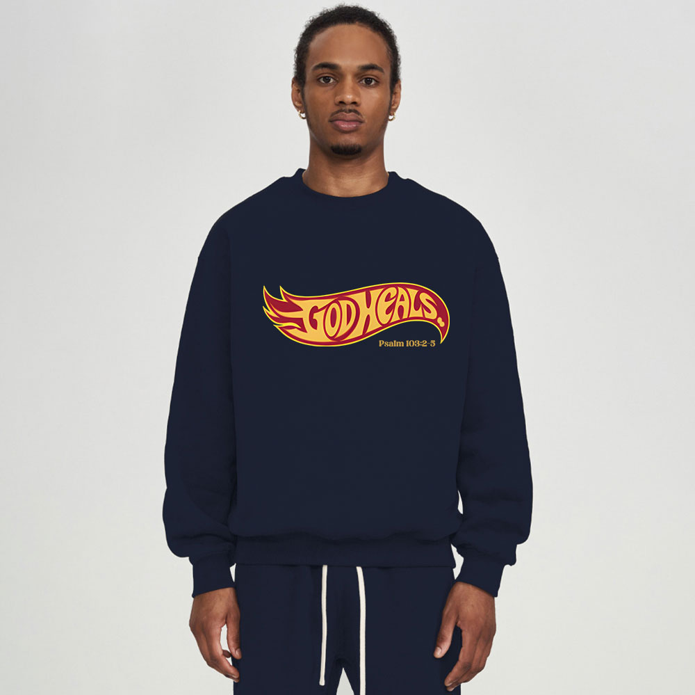 God Heals Christian Fleece Sweatshirt