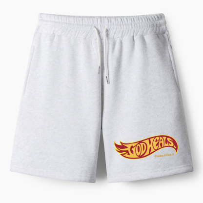 God Heals Christian Fleece Shorts